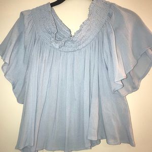 Blue off the shoulder top